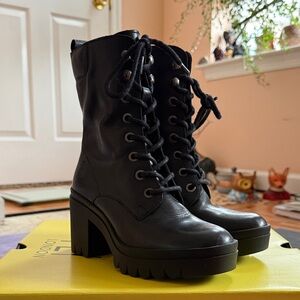 Fly London Black Lace-Up Boots for Women